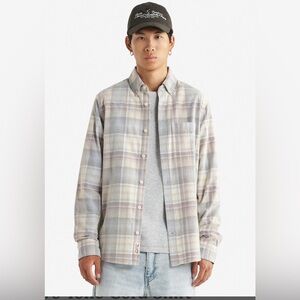 Roots Gray and Blue Plaid Shirt